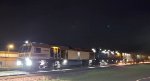 Loram rail grinder in the middle of the night